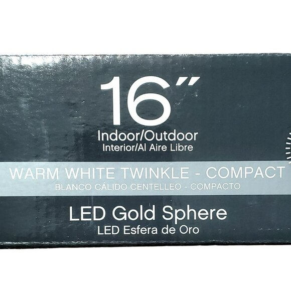 New Platinum LED 16" Gold Light Sphere Warm White Twinkle Professional Christmas - Picture 3 of 7